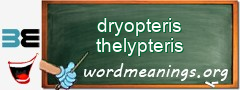 WordMeaning blackboard for dryopteris thelypteris